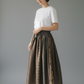 【安曇野染絣】 切替ギャザースカート　大島柄　245043
