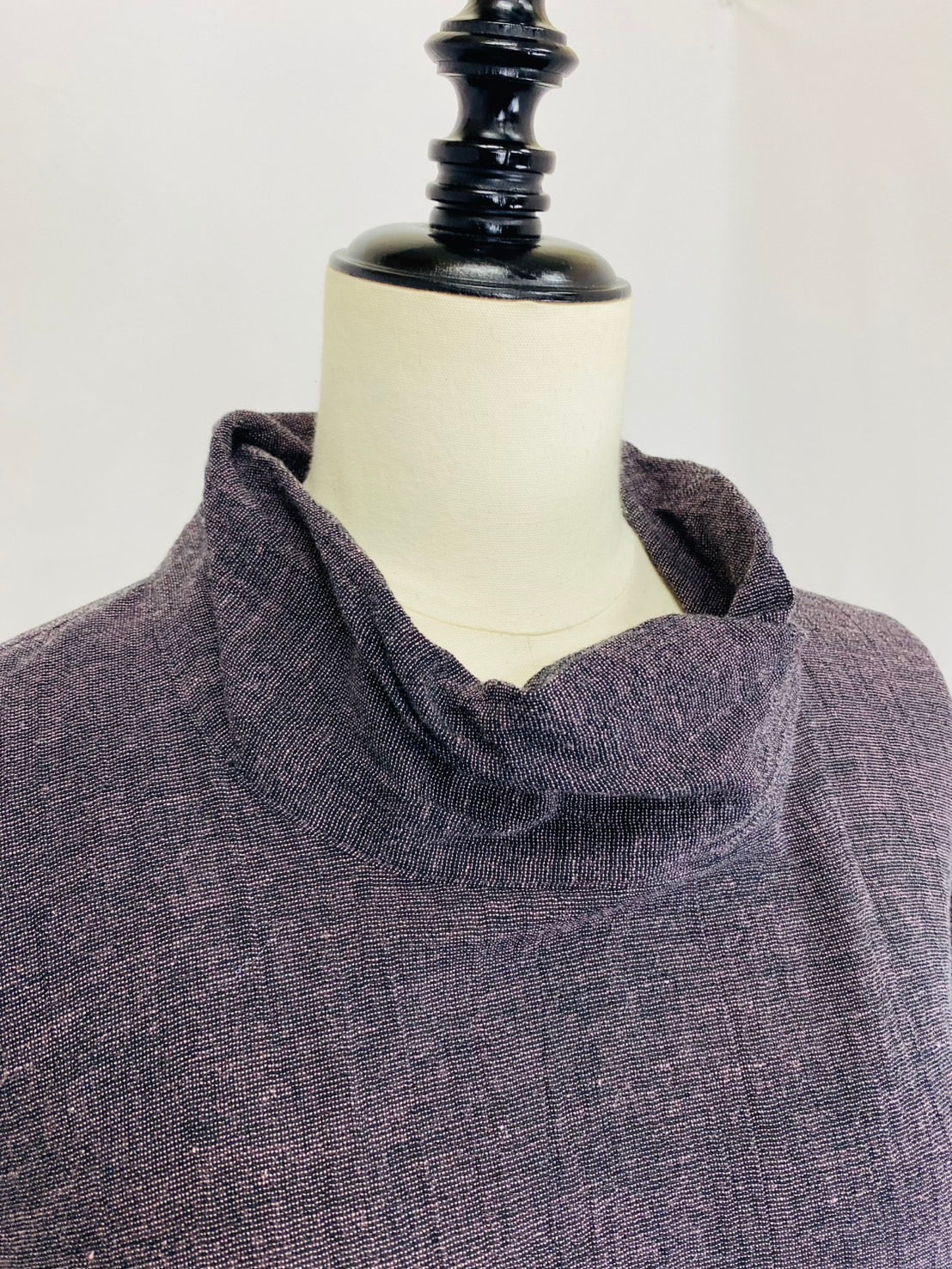 【遠州織物】ひねり襟のチュニック　先染め楊柳　252101