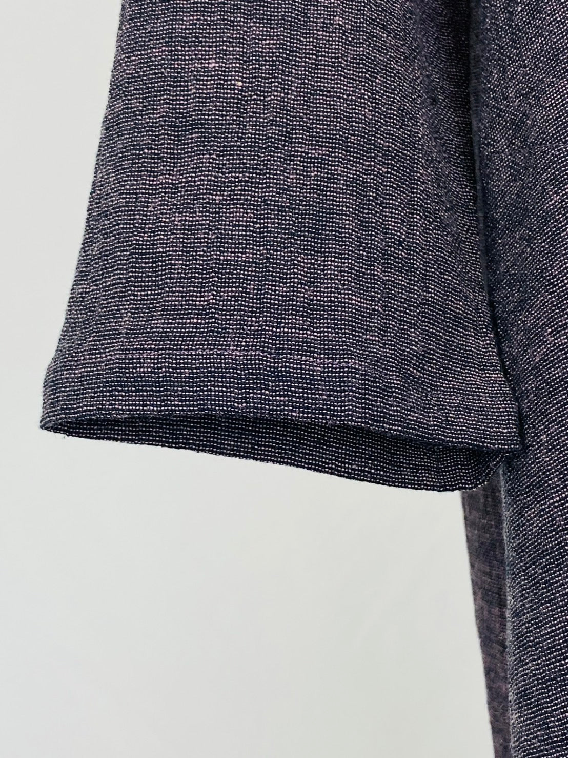 【遠州織物】ひねり襟のチュニック　先染め楊柳　252101