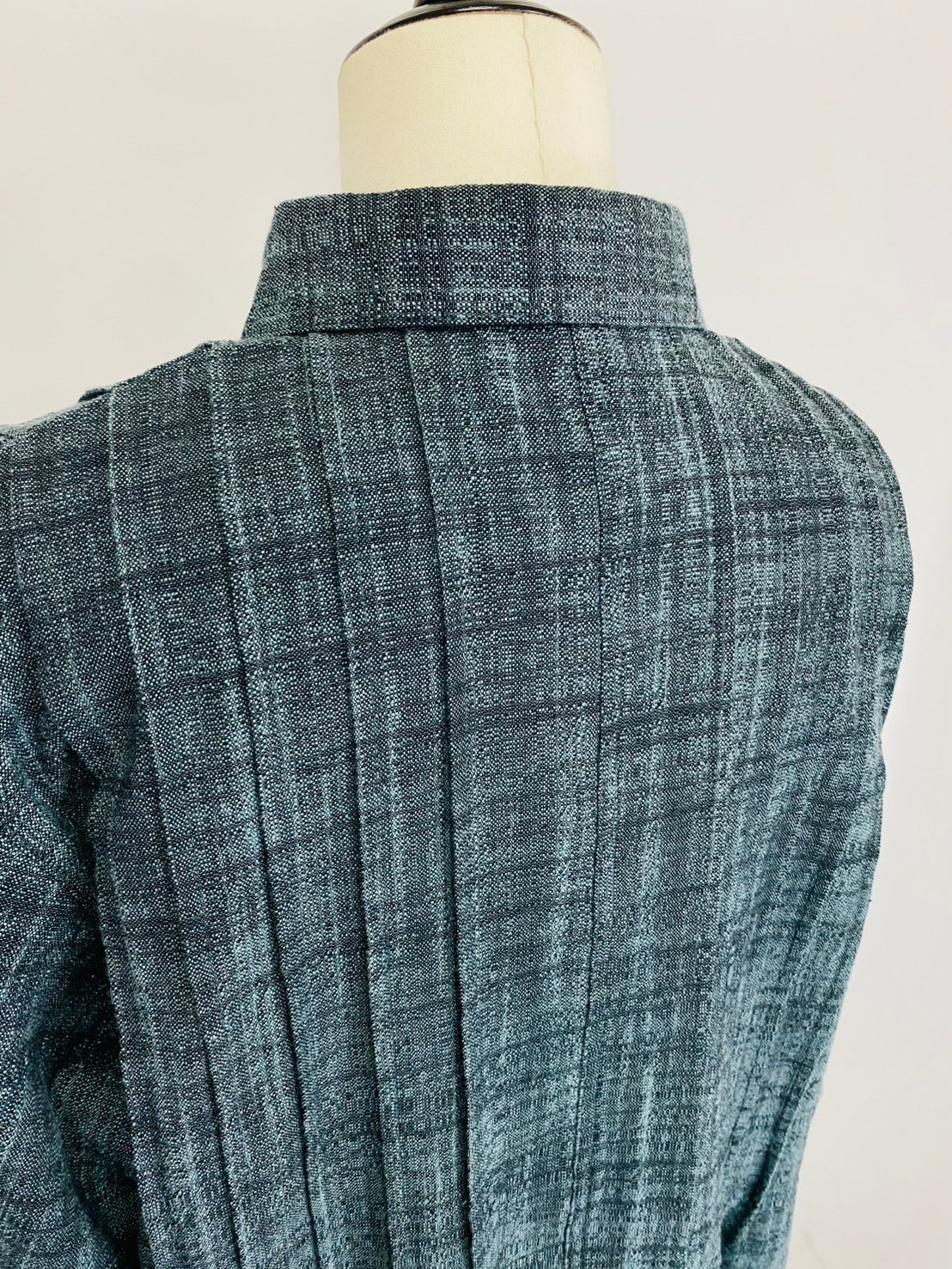 【遠州織物】 ピンタックのワンピース　2カラー　逆スラブ　252091