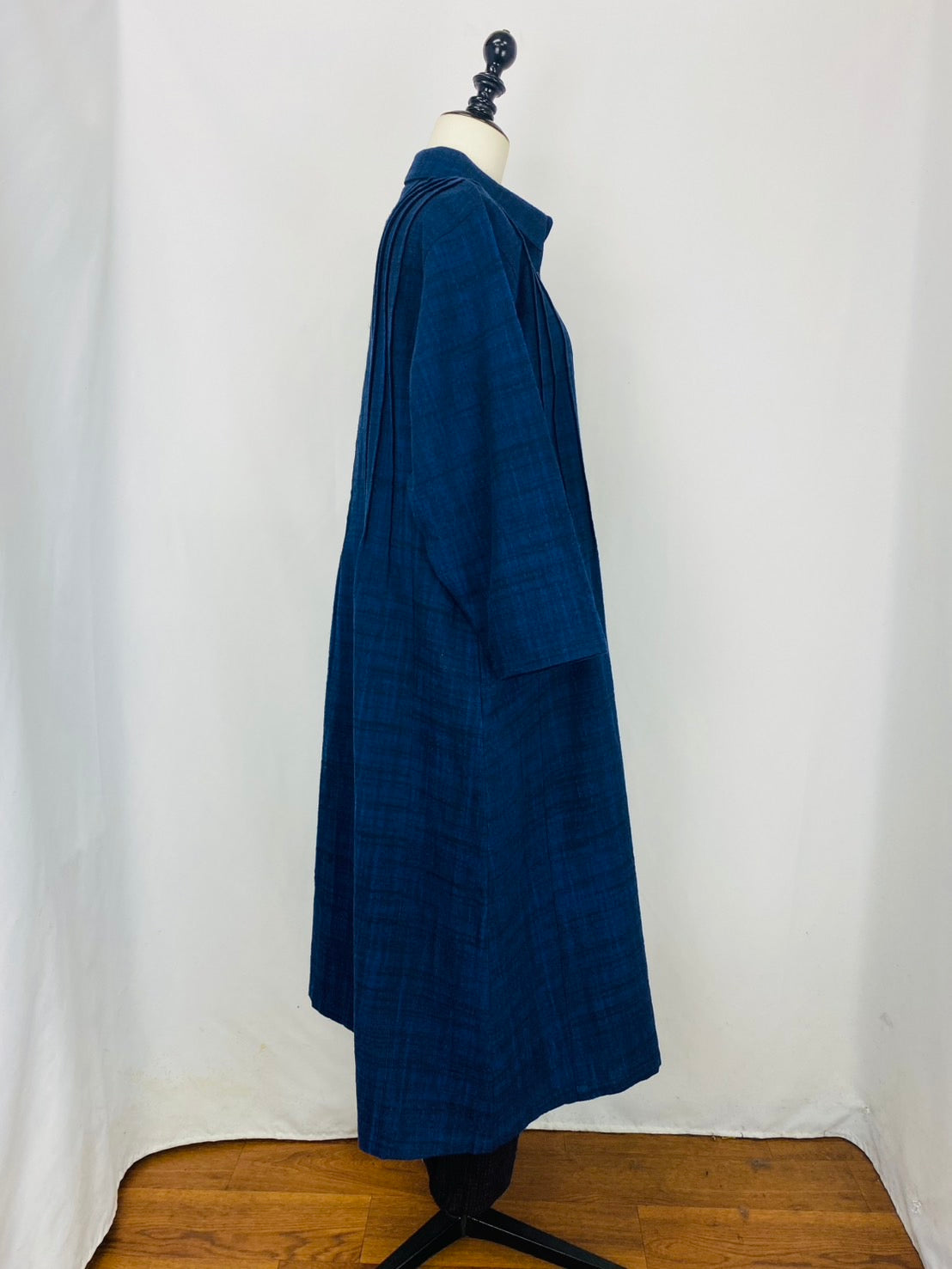 【遠州織物】 ピンタックのワンピース　2カラー　逆スラブ　252091