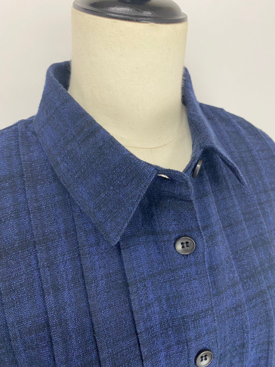 【遠州織物】 ピンタックのワンピース　2カラー　逆スラブ　252091