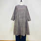 【遠州織物】サイドギャザーワンピース（ショート丈）　2カラー　逆スラブストライプ　262011