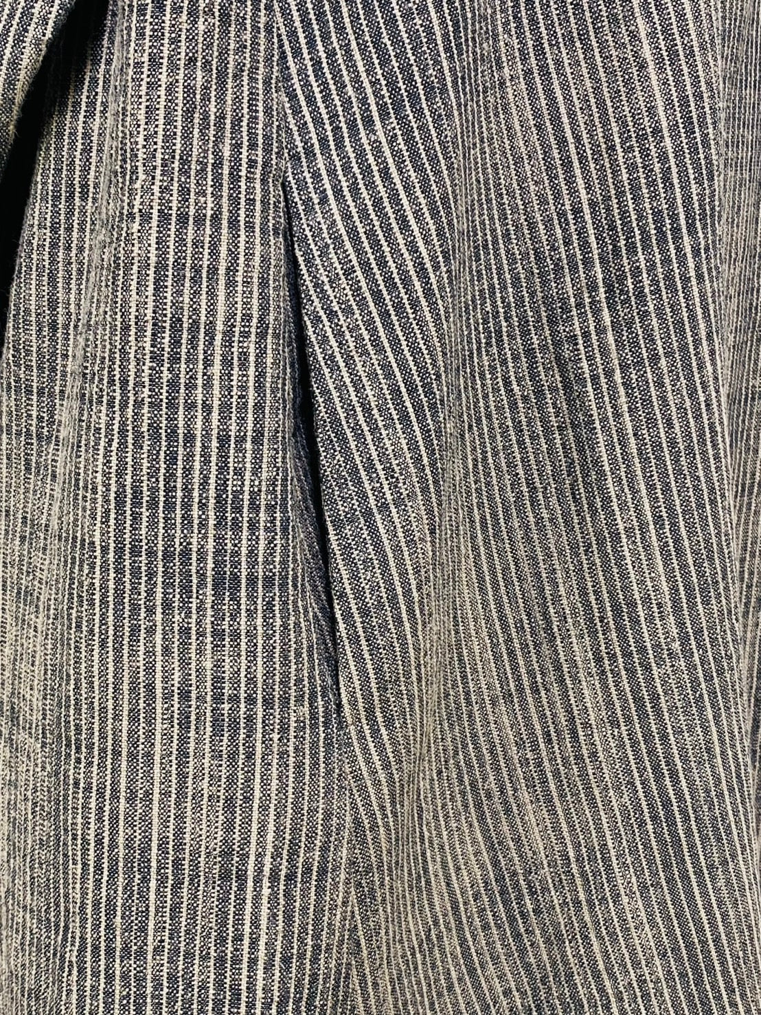 【遠州織物】サイドギャザーワンピース（ショート丈）　2カラー　逆スラブストライプ　262011