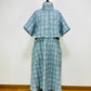 【ネット限定品】富士吉田ジャガード織　セットアップ　ボレロ風ジャケット　フレアースカート　ライトブルー