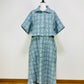 【ネット限定品】富士吉田ジャガード織　セットアップ　ボレロ風ジャケット　フレアースカート　ライトブルー