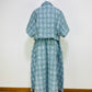 【ネット限定品】富士吉田ジャガード織　セットアップ　ボレロ風ジャケット　フレアースカート　ライトブルー