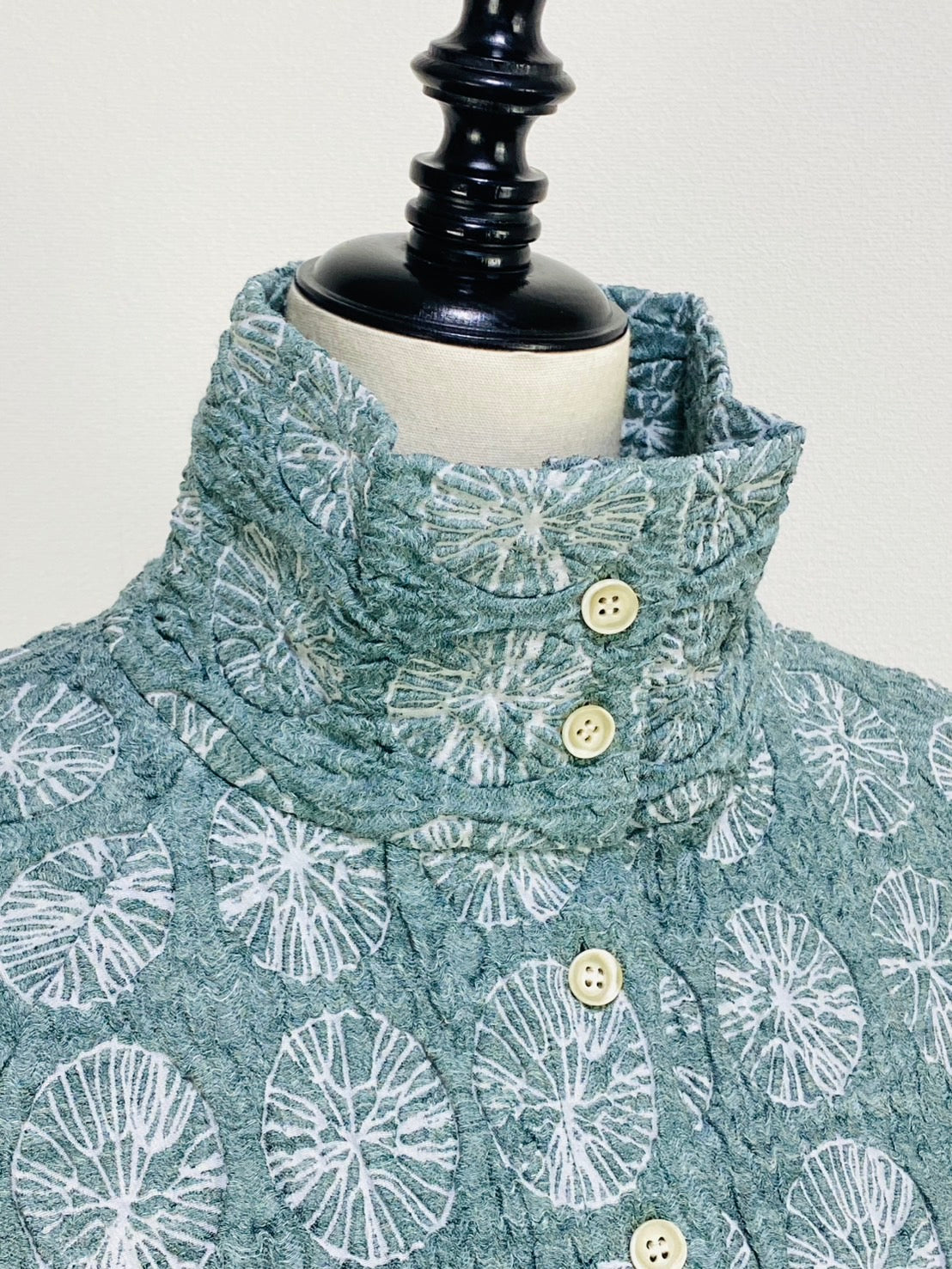 【ネット限定品】富士吉田ジャガード織　セットアップ　ボレロ風ジャケット　フレアースカート　ライトブルー