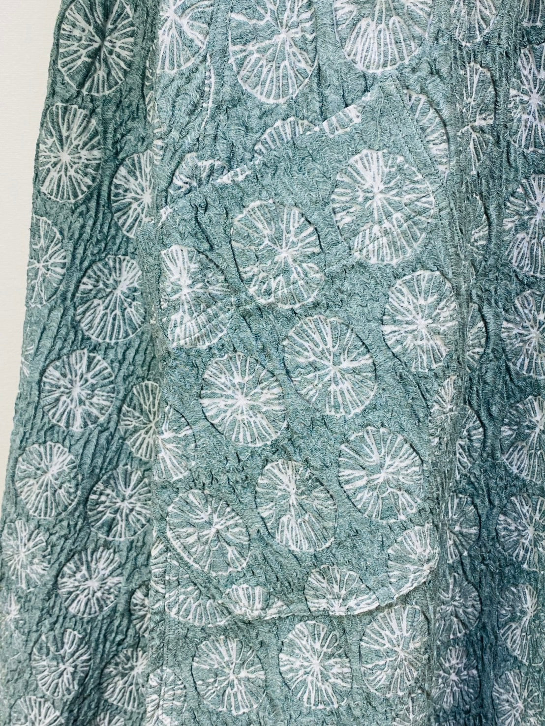 【ネット限定品】富士吉田ジャガード織　セットアップ　ボレロ風ジャケット　フレアースカート　ライトブルー