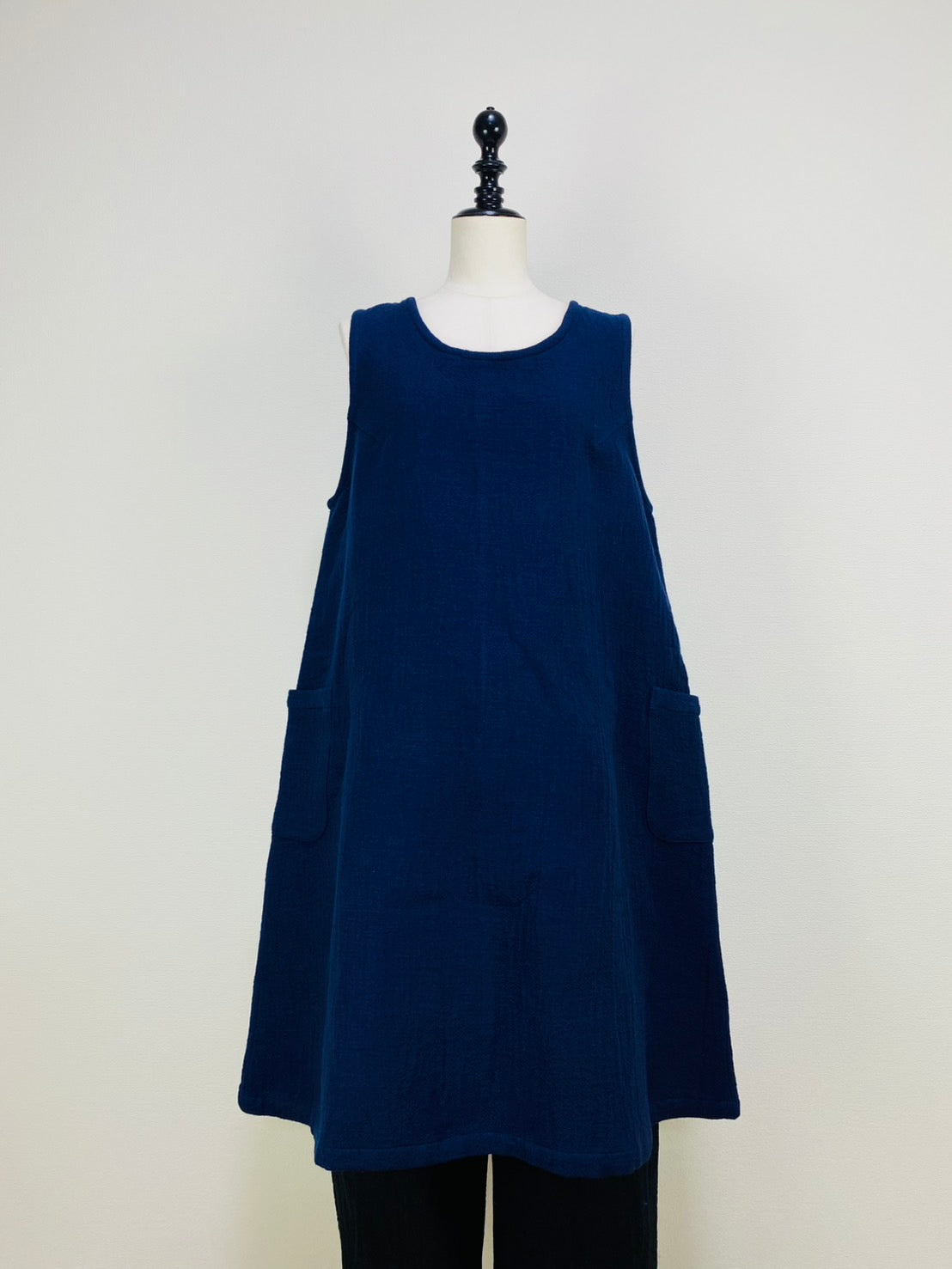 【遠州織物】タブリエ　逆スラブ二重織　紺 246022