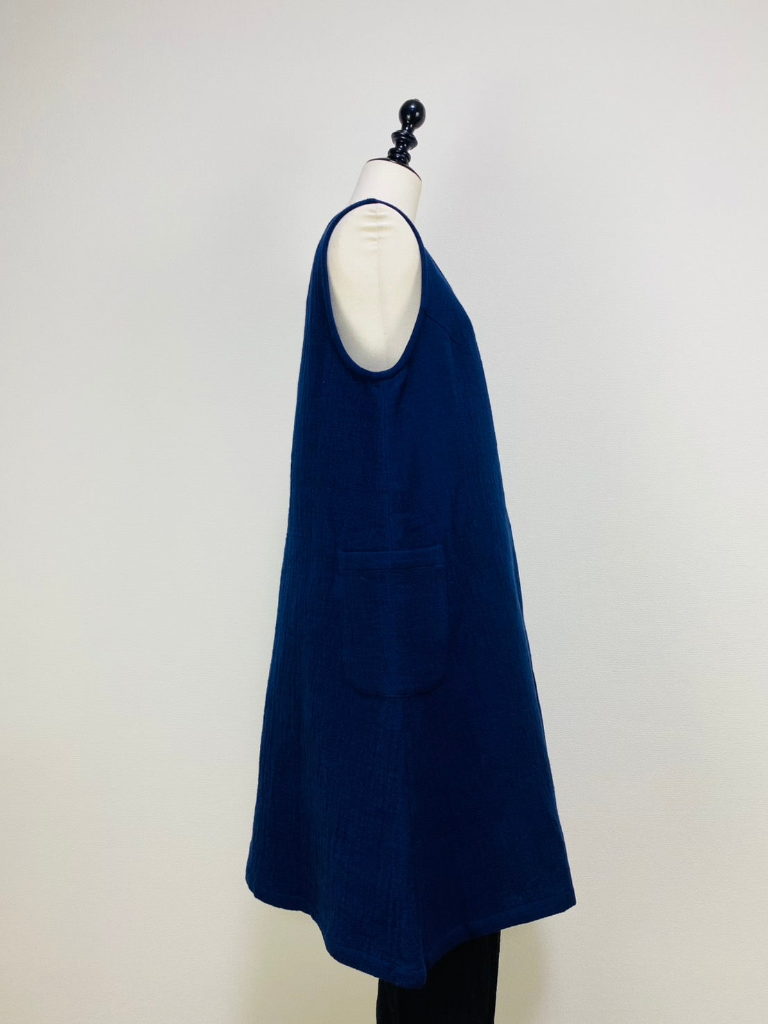 【遠州織物】タブリエ　逆スラブ二重織　紺 246022