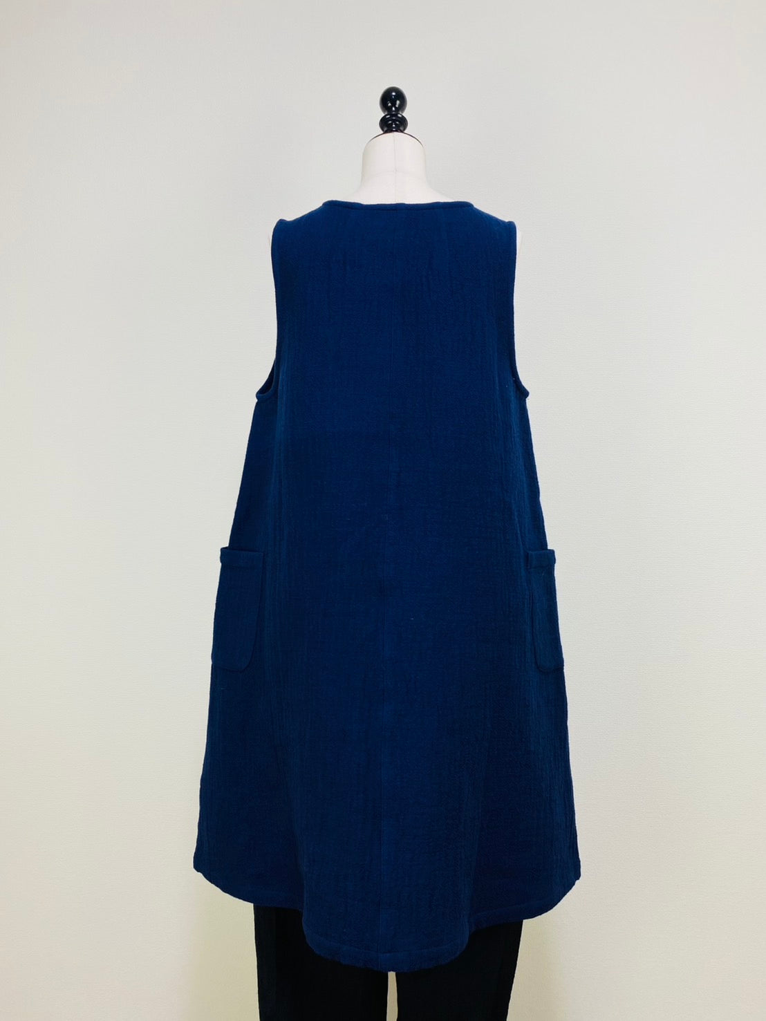 【遠州織物】タブリエ　逆スラブ二重織　紺 246022