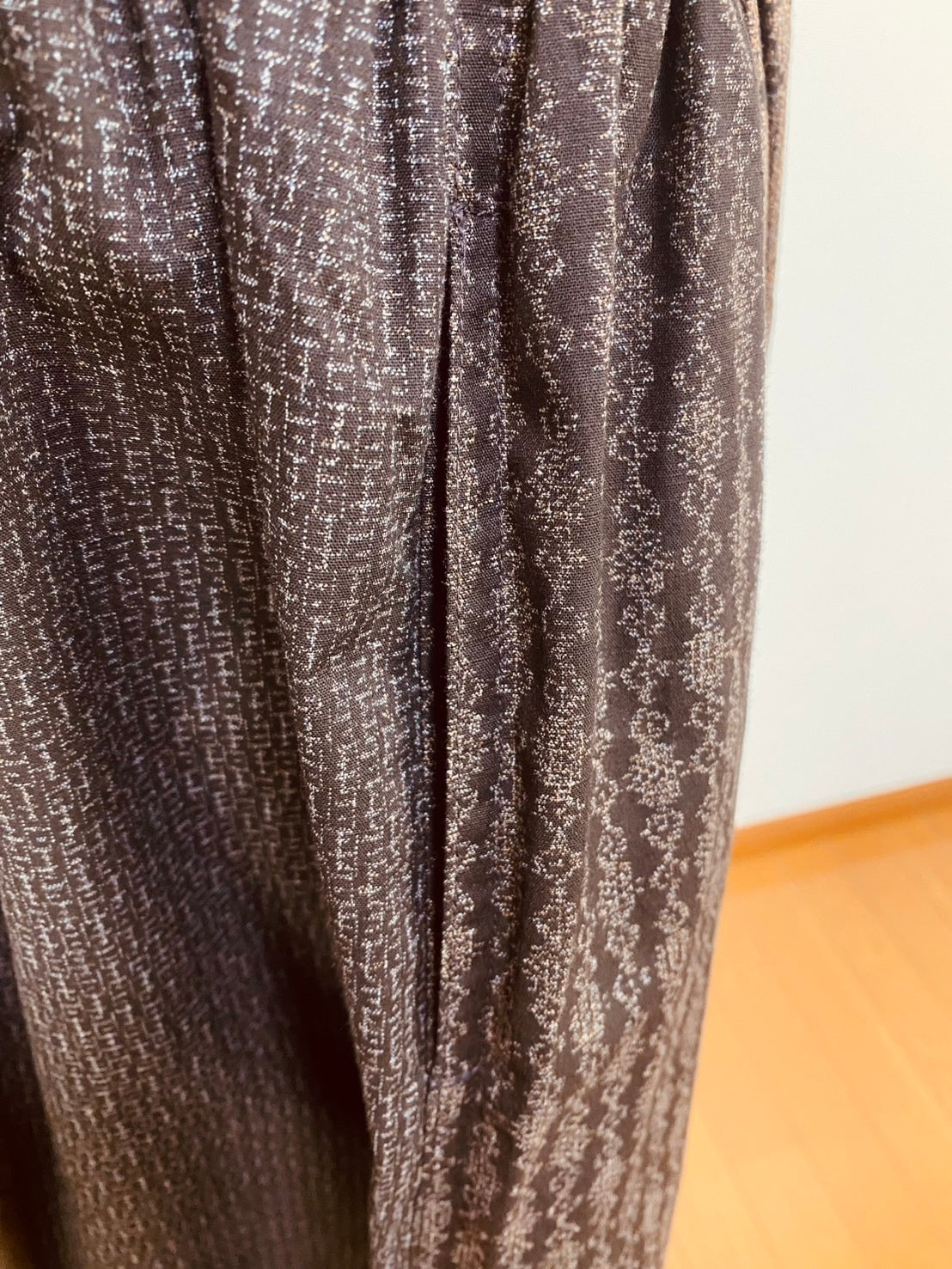 【安曇野染絣】 切替ギャザースカート　大島柄　245043