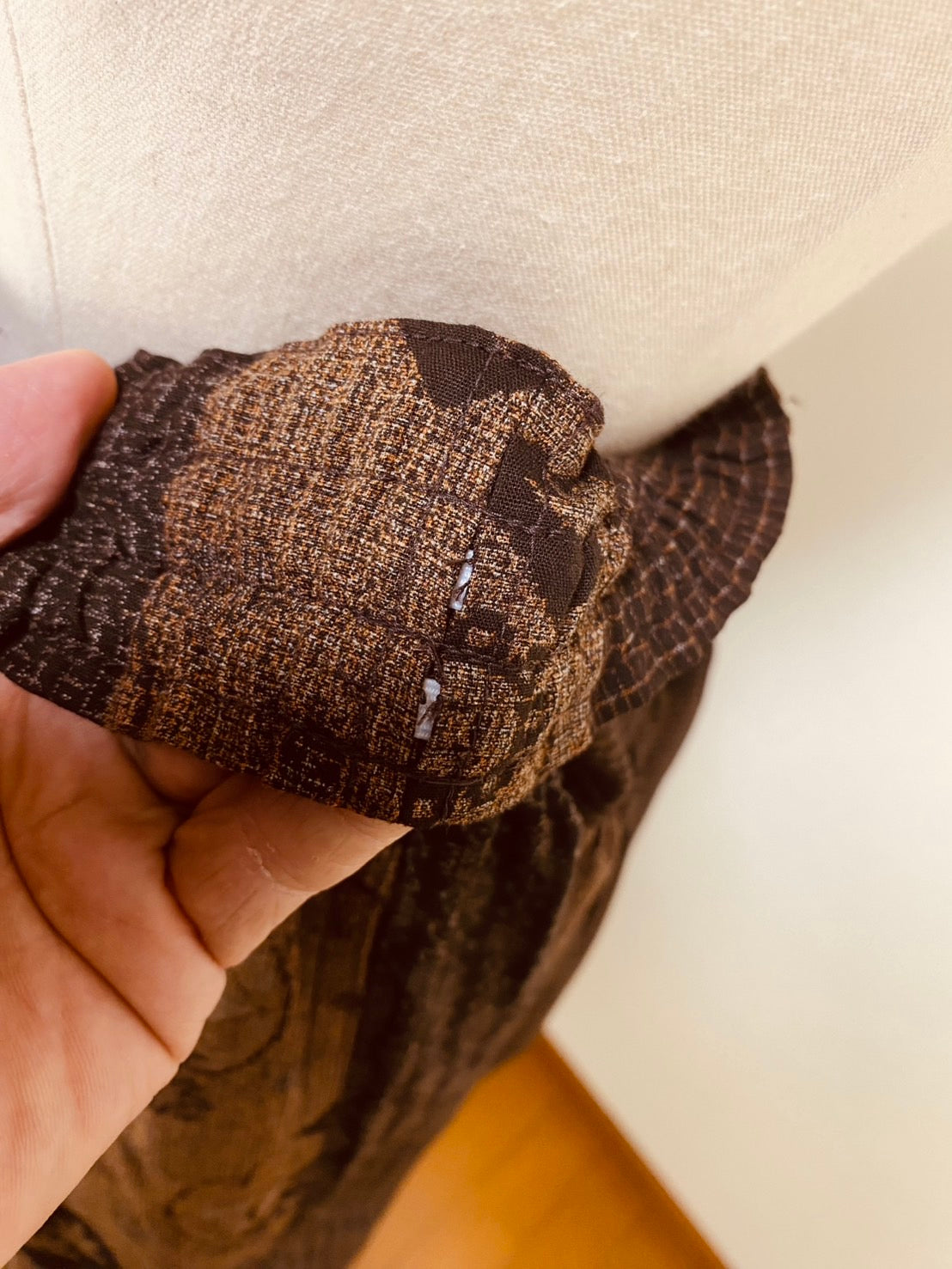 【安曇野染絣】 切替ギャザースカート　大島柄　245043