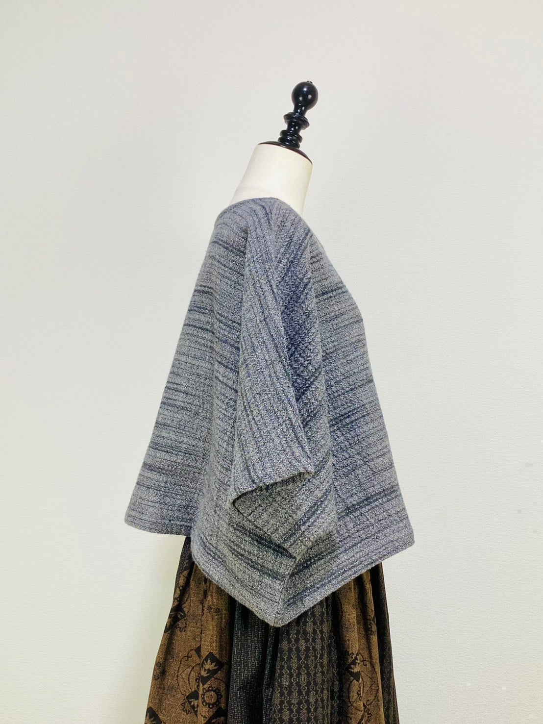 【遠州織物】　ゆったりポンチョ　3カラー　逆スラブ二重織   204022　