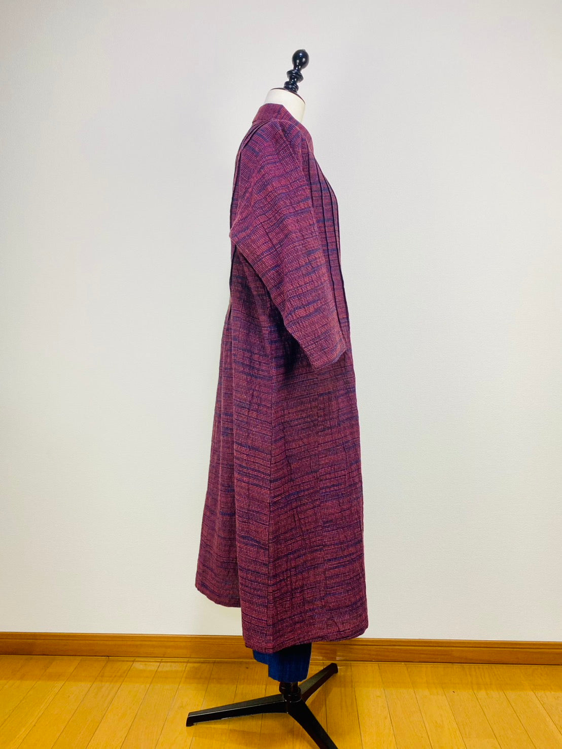 【遠州織物】ピンタックのワンピース　2カラー　みじん絣楊柳　252091