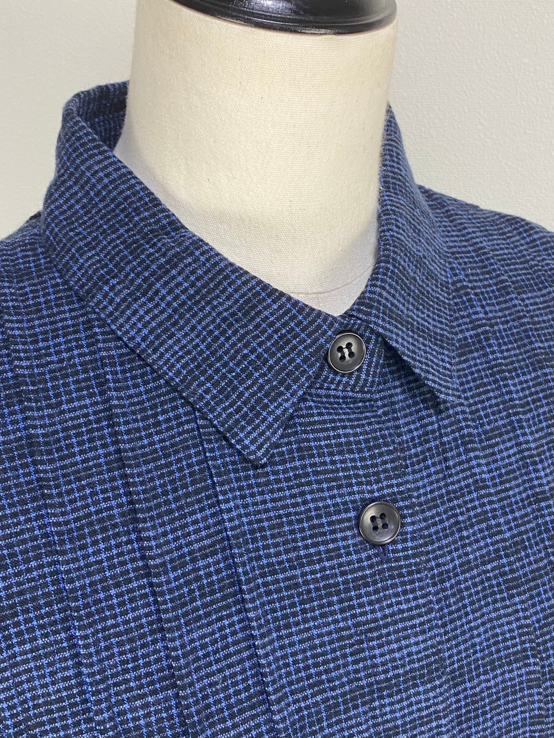 【遠州織物】ピンタックのワンピース　2カラー　みじん絣楊柳　252091