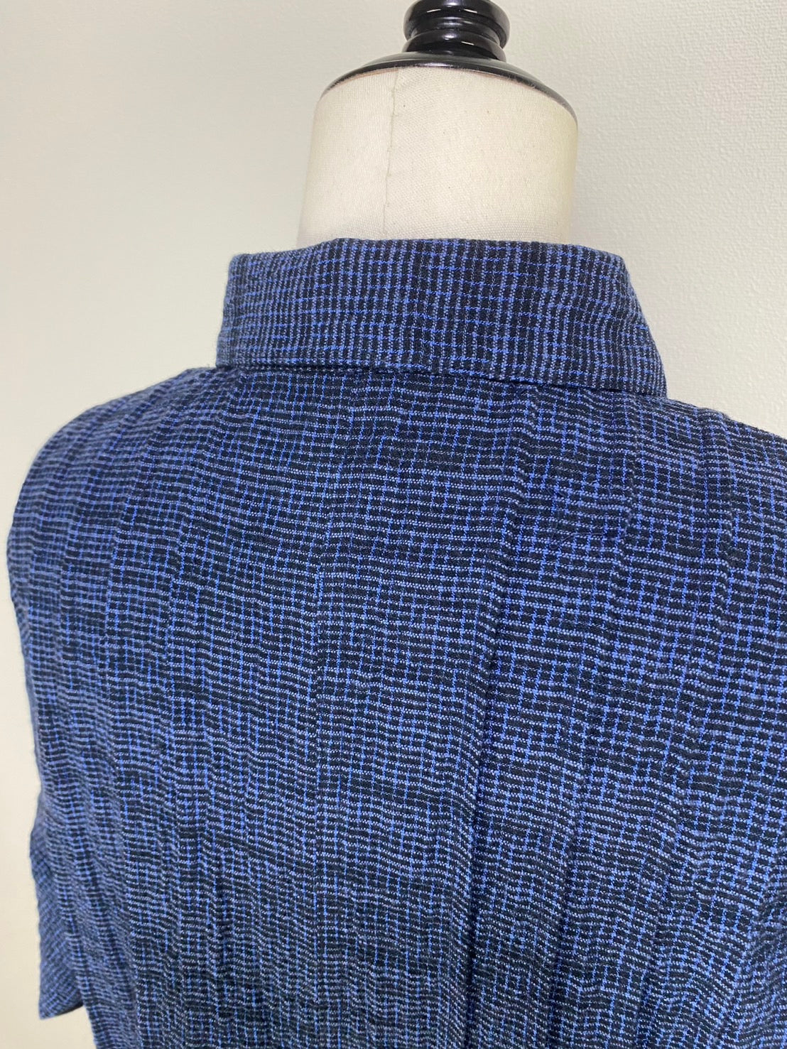 【遠州織物】ピンタックのワンピース　2カラー　みじん絣楊柳　252091