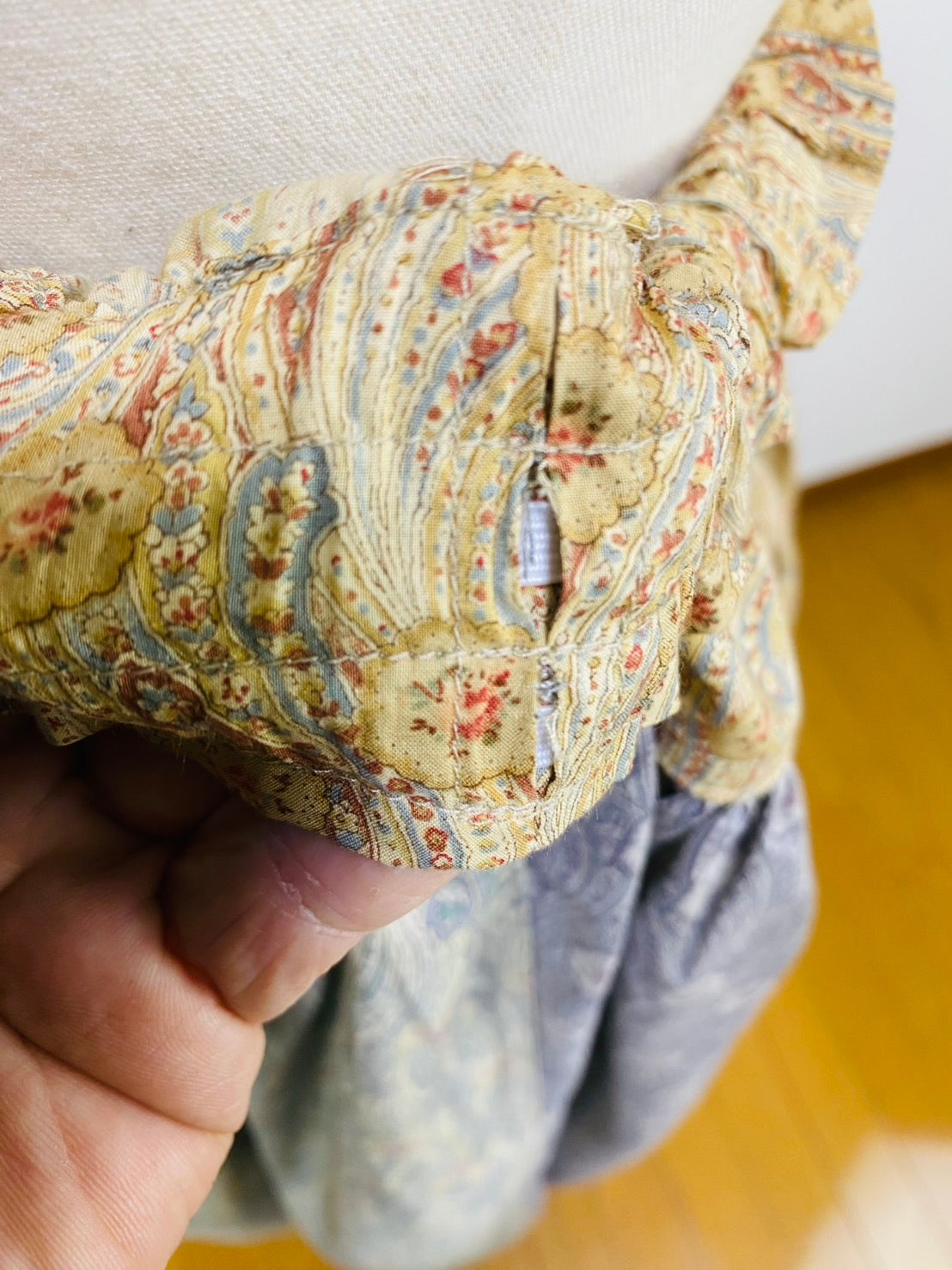 【YUWA】　切替ギャザースカート　ペイズリー花柄　シャーティング