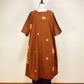 【安曇野木綿】　切替えビッグワンピース　3カラー　縞と柿　232013