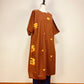 【安曇野木綿】　切替えビッグワンピース　3カラー　縞と柿　232013