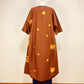 【安曇野木綿】　切替えビッグワンピース　3カラー　縞と柿　232013