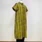 【遠州織物】前立て開きバルーンワンピース　黄色　逆スラブ絣格子   262021