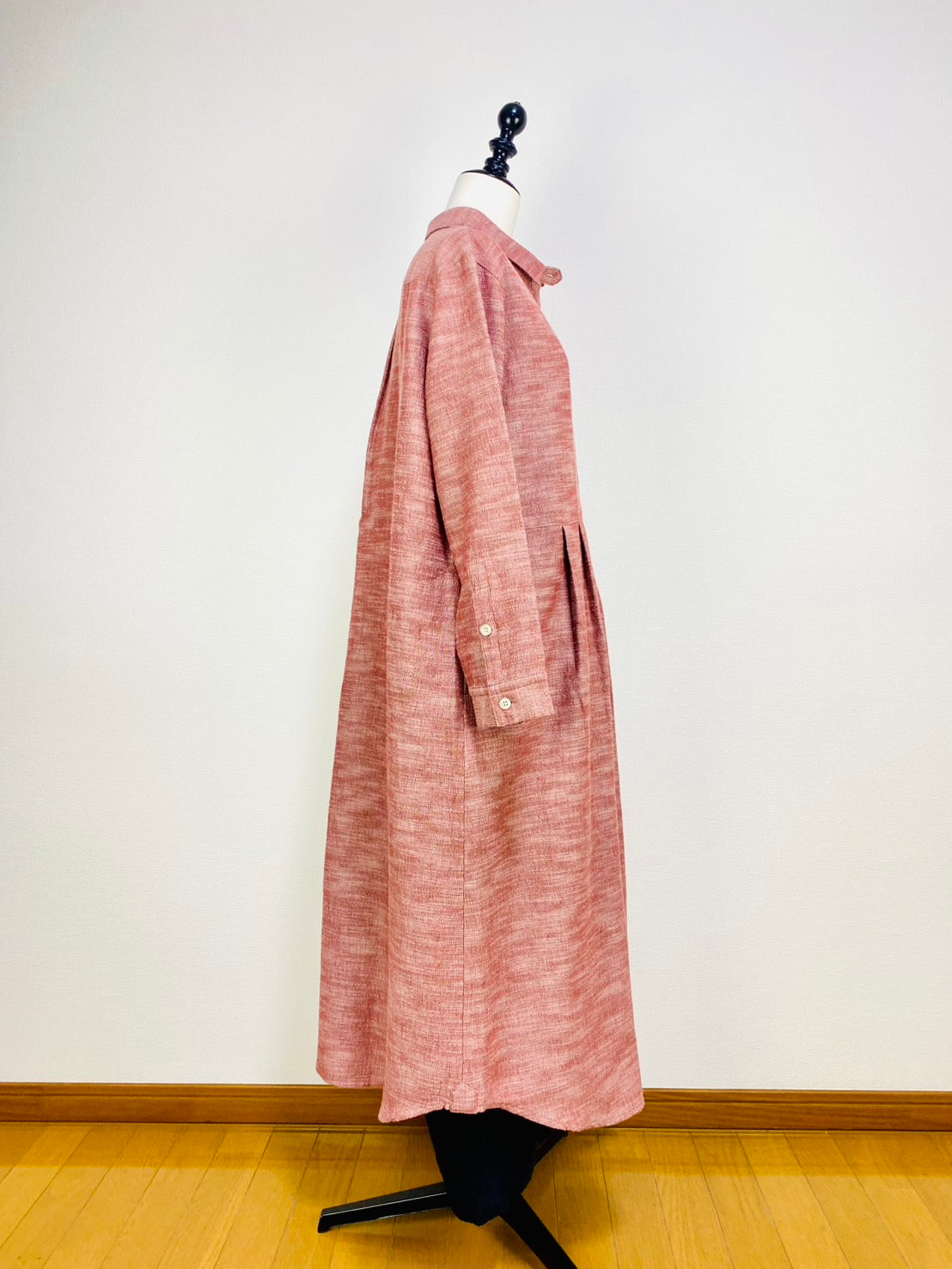 【遠州織物】シャツワンピース   2カラー　逆スラブ　222131