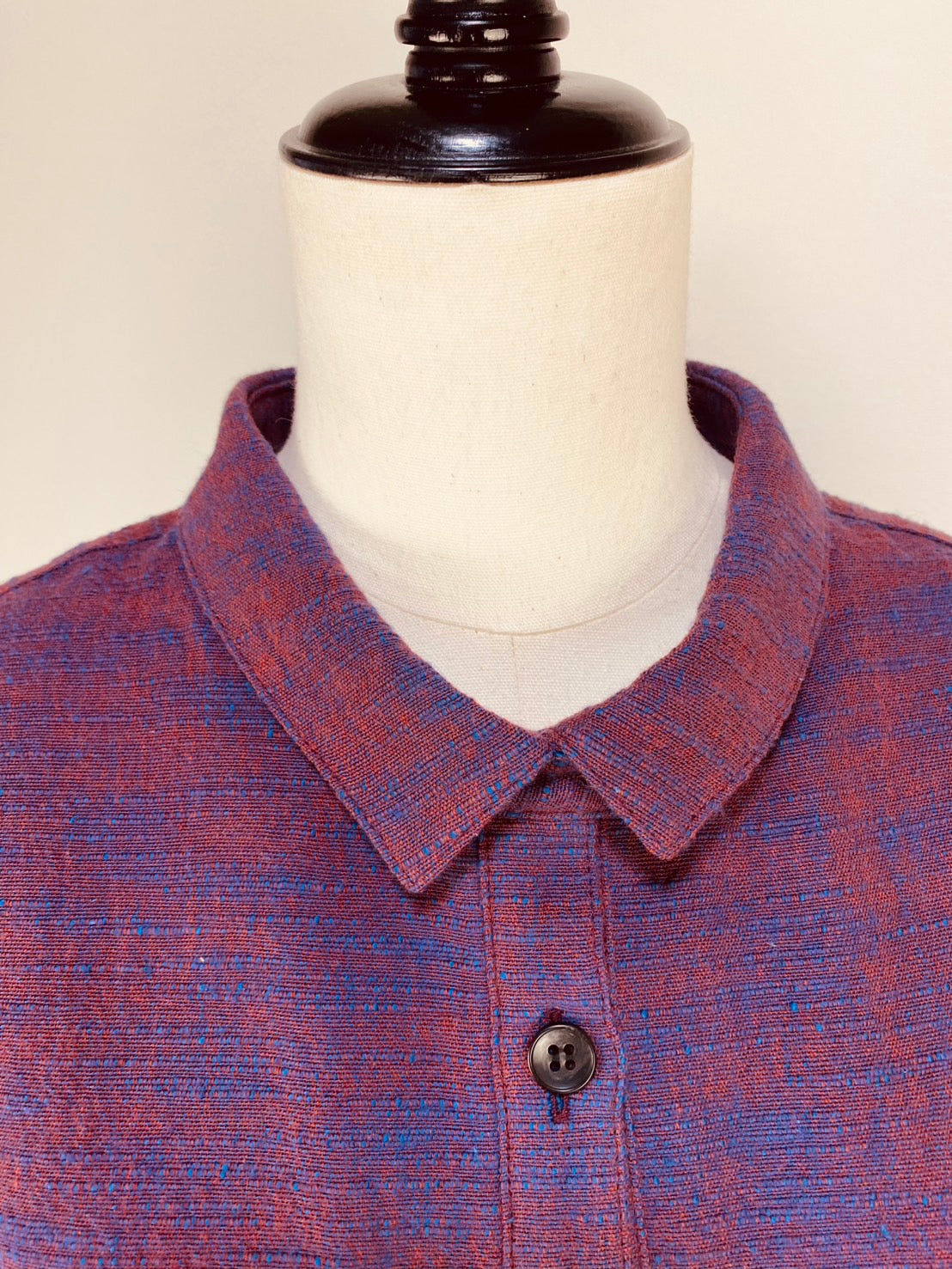 【遠州織物】シャツワンピース   2カラー　逆スラブ　222131