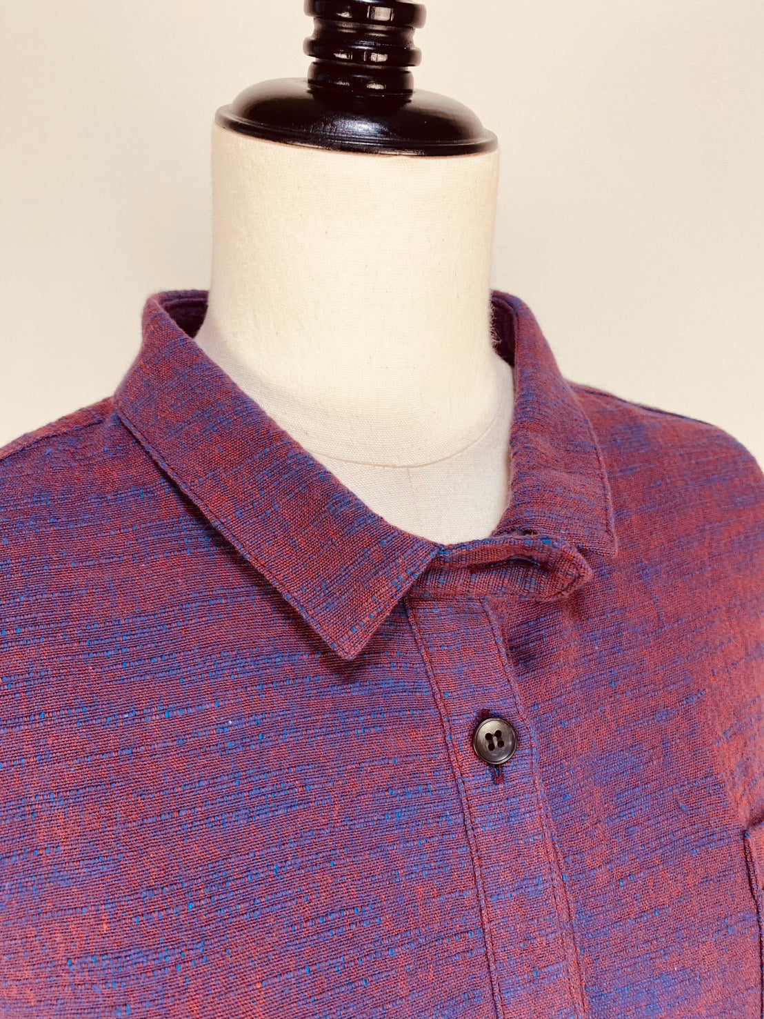 【遠州織物】シャツワンピース   2カラー　逆スラブ　222131