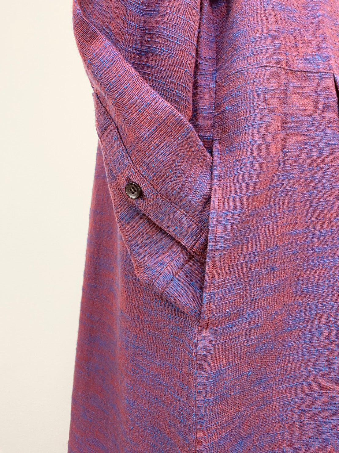 【遠州織物】シャツワンピース   2カラー　逆スラブ　222131