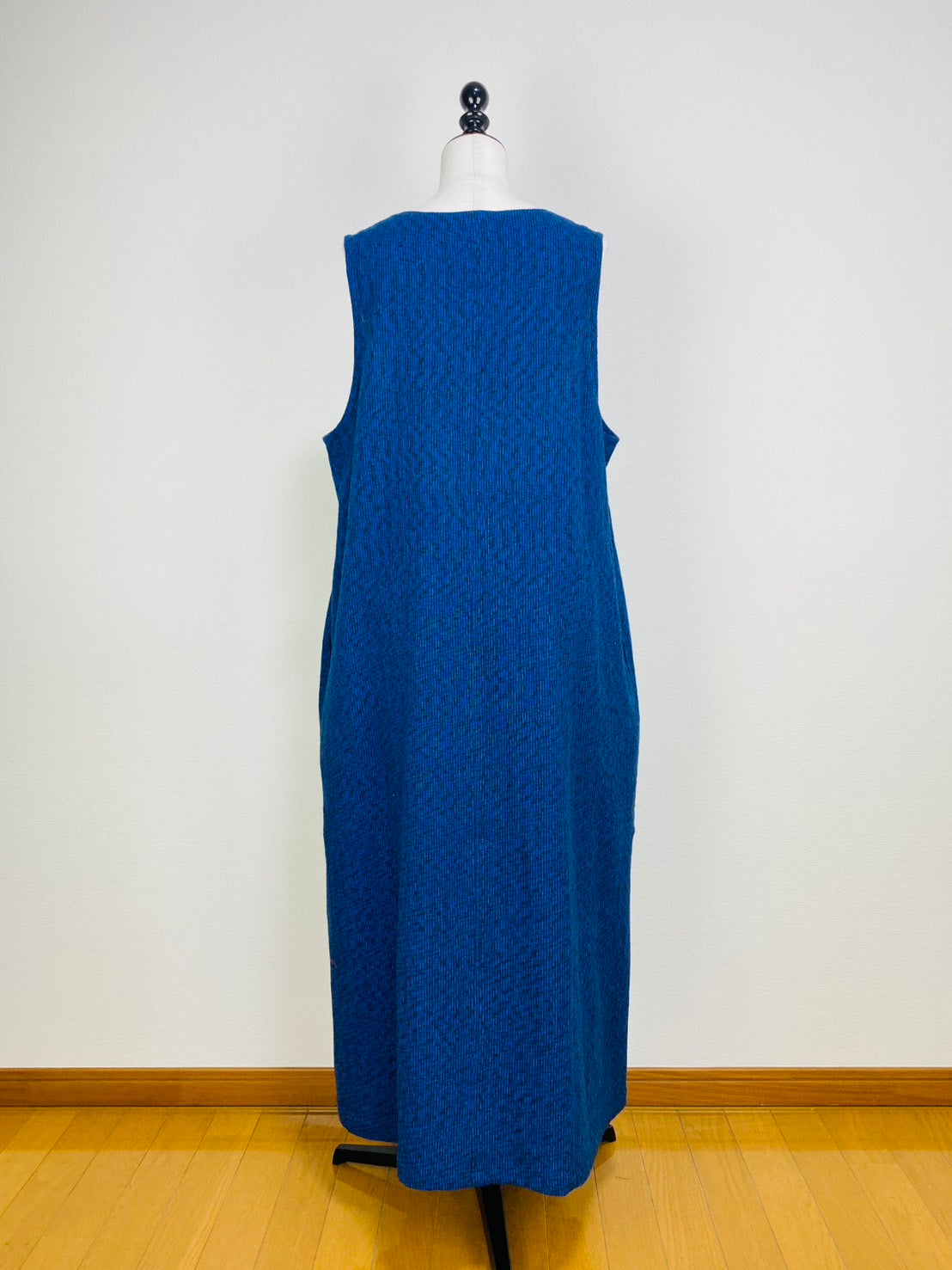 遠州織物266011-3　ジャンパースカート　長丈　遠州織物　紺たてよこ絣　楊柳