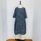 【遠州織物】　切替えビッグワンピース   3カラー　遠州織物　青みじん絣楊柳　逆スラブ  232011
