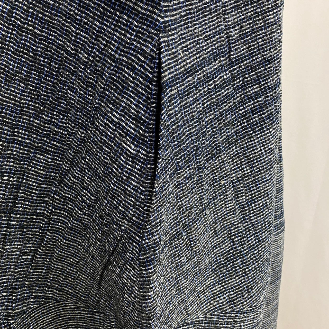 【遠州織物】　切替えビッグワンピース   3カラー　遠州織物　青みじん絣楊柳　逆スラブ  232011