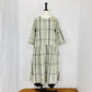 【遠州織物】ローウエスト切替ギャザーワンピース　2カラー　逆スラブ絣格子　232041