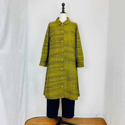 【遠州織物】 シャツコートワンピース　2カラー　逆スラブシャンブレー　うすで　242041