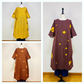 【安曇野木綿】　切替えビッグワンピース　3カラー　縞と柿　232013